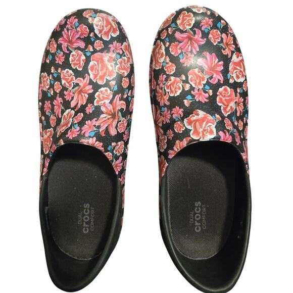 Crocs Neria Pro II Graphic Clog Floral Red Roses Women 7 - Picture 2 of 7